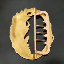 Load image into Gallery viewer, Antique French .800 Silver Gold Vermeil Belt Buckle Art Nouveau Thistle Flower