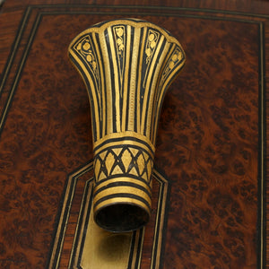 Antique Spanish Toledo Damascene Gold Parasol Umbrella Handle, Dress Cane