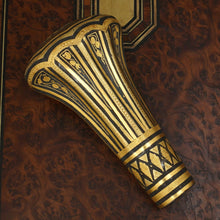 Load image into Gallery viewer, Antique Spanish Toledo Damascene Gold Parasol Umbrella Handle, Dress Cane

