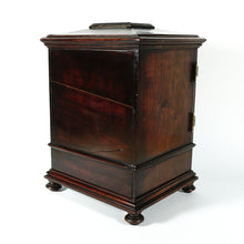Load image into Gallery viewer, Antique Victorian Wood Cigar Cabinet, Table Top Display Presenter Box, Double Door, Drawer & Hidden Match Striker