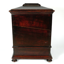 Load image into Gallery viewer, Antique Victorian Wood Cigar Cabinet, Table Top Display Presenter Box, Double Door, Drawer & Hidden Match Striker