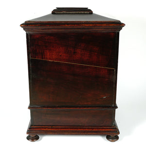 Antique Victorian Wood Cigar Cabinet, Table Top Display Presenter Box, Double Door, Drawer & Hidden Match Striker