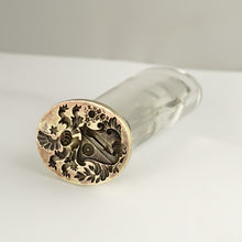 Load image into Gallery viewer, Antique Wax Seal Desk Stamp Armorial Heraldic Coat of Arms Bronze Glass Handle