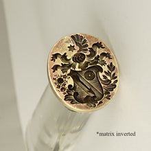 Load image into Gallery viewer, Antique Wax Seal Desk Stamp Armorial Heraldic Coat of Arms Bronze Glass Handle