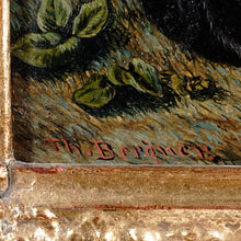 Load image into Gallery viewer, Victorian Oil Painting of a Cow & Calf, Dated 1854 Pastoral Farm Scene