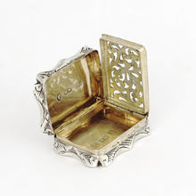Load image into Gallery viewer, Antique Victorian Sterling Silver Vinaigrette, Nathaniel Mills, Birmingham 1858