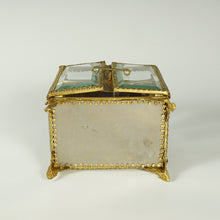 Load image into Gallery viewer, Antique French Beveled Glass Ormolu Jewelry Box Vitrine Display Case