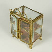 Load image into Gallery viewer, Antique French Beveled Glass Ormolu Jewelry Box Vitrine Display Case