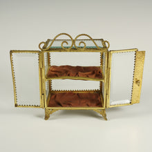 Load image into Gallery viewer, Antique French Beveled Glass Ormolu Jewelry Box Vitrine Display Case