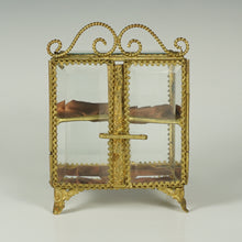 Load image into Gallery viewer, Antique French Beveled Glass Ormolu Jewelry Box Vitrine Display Case