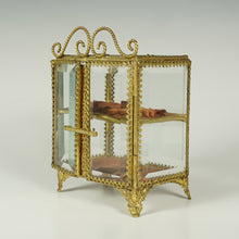 Load image into Gallery viewer, Antique French Beveled Glass Ormolu Jewelry Box Vitrine Display Case