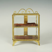 Load image into Gallery viewer, Antique French Beveled Glass Ormolu Jewelry Box Vitrine Display Case