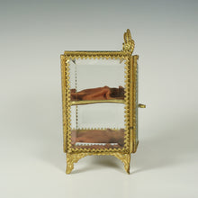 Load image into Gallery viewer, Antique French Beveled Glass Ormolu Jewelry Box Vitrine Display Case