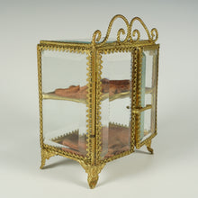Load image into Gallery viewer, Antique French Beveled Glass Ormolu Jewelry Box Vitrine Display Case