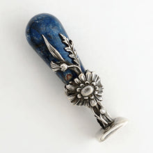 Load image into Gallery viewer, Art Nouveau French Wax Seal Desk Stamp, Blue Jasper Handle