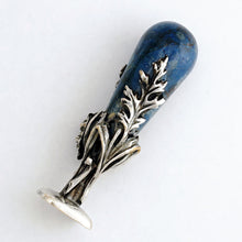 Load image into Gallery viewer, Art Nouveau French Wax Seal Desk Stamp, Blue Jasper Handle