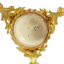 Load image into Gallery viewer, Pair Art Nouveau Ceramic Bronze Vases Boch Freres Keramis BFK Jugendstil