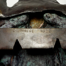 Load image into Gallery viewer, French Bronze Angel Wall Plaque Holy Water Font Stoup, Signed Dumaige 1838