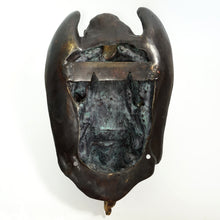 Load image into Gallery viewer, French Bronze Angel Wall Plaque Holy Water Font Stoup, Signed Dumaige 1838