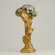 Load image into Gallery viewer, Antique French Signed Bronze Wax Seal Desk Stamp Figural Cat Sculpture by A. Marionnet
