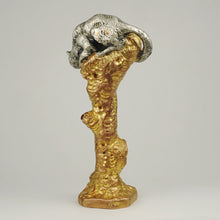 Load image into Gallery viewer, Antique French Signed Bronze Wax Seal Desk Stamp Figural Cat Sculpture by A. Marionnet