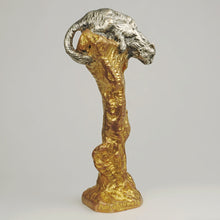 Load image into Gallery viewer, Antique French Signed Bronze Wax Seal Desk Stamp Figural Cat Sculpture by A. Marionnet