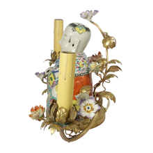 Load image into Gallery viewer, French Chinoiserie Porcelain Gilt Bronze Table Lamp Famille Rose Buddha