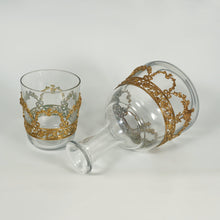 Load image into Gallery viewer, Antique French Empire Gilt Ormolu Glass Bedside Carafe Tumble Up