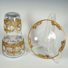 Load image into Gallery viewer, Antique French Empire Gilt Ormolu Glass Bedside Carafe Tumble Up