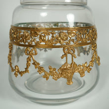Load image into Gallery viewer, Antique French Empire Gilt Ormolu Glass Bedside Carafe Tumble Up