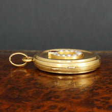 Load image into Gallery viewer, Antique French 18K Gold Locket Pendant, Seed Pearls & Ruby Horseshoe