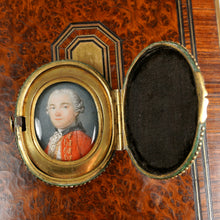 Load image into Gallery viewer, Antique French Miniature Portrait Painting Gentleman in Red Coat, Shagreen Case