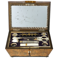 Load image into Gallery viewer, Antique French Palais Royal Mother of Pearl Sewing Box Etui Necessaire