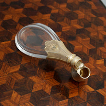 Load image into Gallery viewer, Antique French Silver Perfume Bottle Crystal Teardrop Laydown Scent Bottle