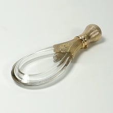 Load image into Gallery viewer, Antique French Silver Perfume Bottle Crystal Teardrop Laydown Scent Bottle