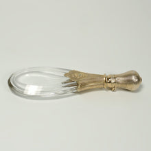 Load image into Gallery viewer, Antique French Silver Perfume Bottle Crystal Teardrop Laydown Scent Bottle