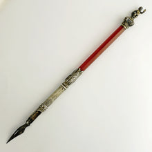 Load image into Gallery viewer, Antique French .800 Silver Carnelian Handle Dip Pen, Putti with Cross