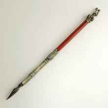Load image into Gallery viewer, Antique French .800 Silver Carnelian Handle Dip Pen, Putti with Cross