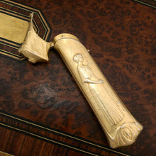 Load image into Gallery viewer, Art Nouveau French Silver Needle Case Rare Hinged Etui, Ladies & Cat, Signed Frederic Vernon, Julian Duval