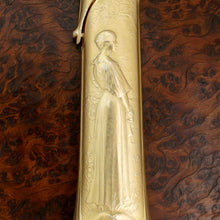 Load image into Gallery viewer, Art Nouveau French Silver Needle Case Rare Hinged Etui, Ladies & Cat, Signed Frederic Vernon, Julian Duval