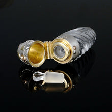 Load image into Gallery viewer, Antique French Silver Cut Glass Perfume Bottle, Scent Bottle, Art Nouveau Rose