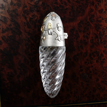 Load image into Gallery viewer, Antique French Silver Cut Glass Perfume Bottle, Scent Bottle, Art Nouveau Rose