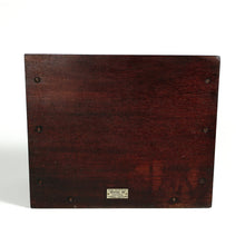 Load image into Gallery viewer, Antique French Mahogany Wood Dore Bronze Roll Top Tambour Door Desk Organizer Cabinet Stationary Box