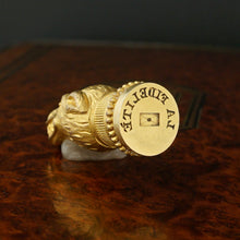 Load image into Gallery viewer, Antique Victorian French Wax Seal Stamp Figural Dog Head, Fidelity