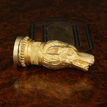 Load image into Gallery viewer, Antique Victorian French Wax Seal Stamp Figural Dog Head, Fidelity