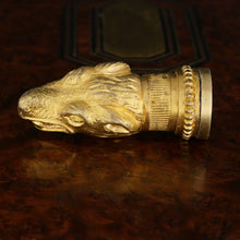 Load image into Gallery viewer, Antique Victorian French Wax Seal Stamp Figural Dog Head, Fidelity