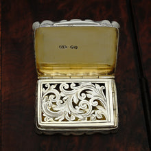Load image into Gallery viewer, Antique Victorian Sterling Silver Vinaigrette Box George Unite Birmingham 1889