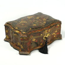 Load image into Gallery viewer, Antique Aesthetic French Japonisme Cordoba Leather Jewelry Box