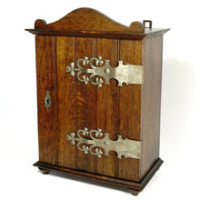 Load image into Gallery viewer, Antique Dutch Wooden Oak Wall Cabinet, Apothecary, Medicine or Spices, with Shamrock Hinges