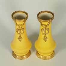 Load image into Gallery viewer, Antique French Sevres Optat Milet Ceramic PAIR Vases Gilt Ormolu Mounts